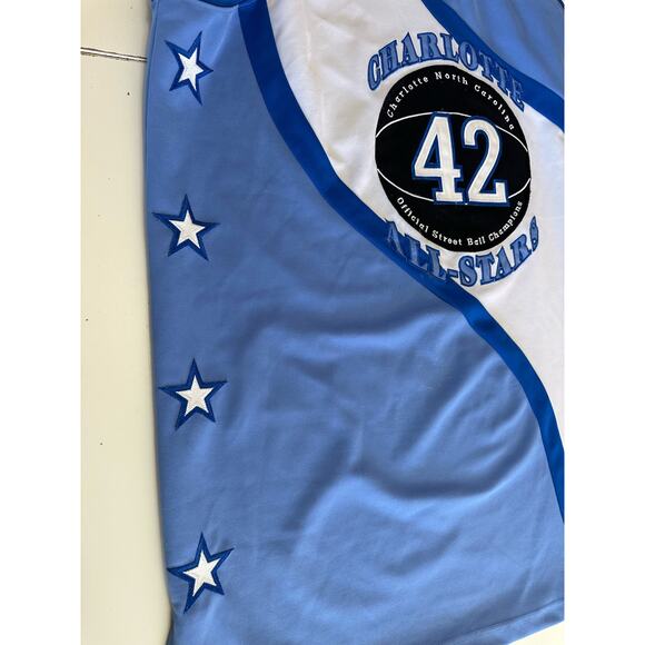 Official Street Ball All Stars Charlotte North Carolina Size 52 #42 JERSEY blue - Picture 4 of 9